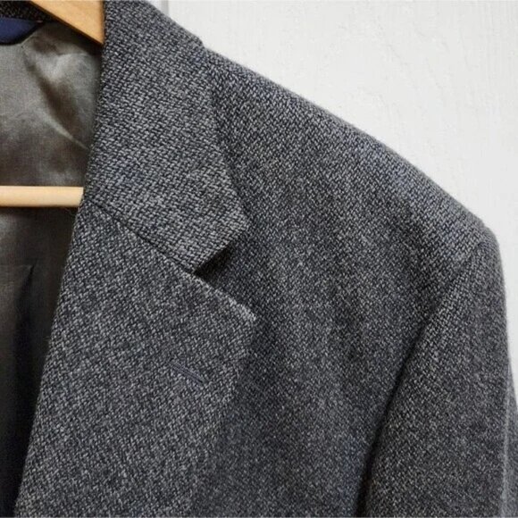 Brooks Brothers 346 Blazer Men 46R 48R Gray Wool 2 Button Vent Lined Dry Cleaned - Picture 9 of 10